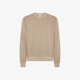 Felpa in cotone grigio stone