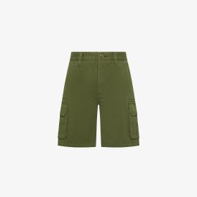 Dark green cotton cargo shorts