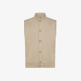 Stone grey cotton fleece vest