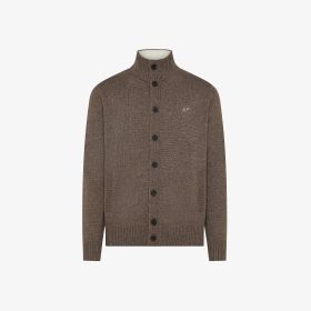 Turtledove grey wool and cashmere cardigan