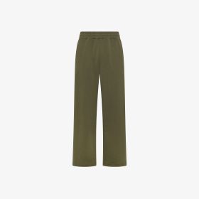 Pantaloni in felpa di cotone verde militare scuro