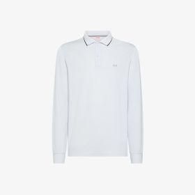 Polo in piquet di cotone con logo bianco