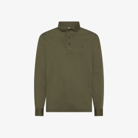 Polo in jersey di cotone verde militare scuro