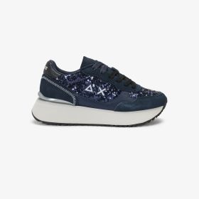 Sneaker Big Ally con paillettes navy blue