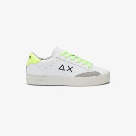 Sneaker Boy's Street in pelle bianco/giallo fluo
