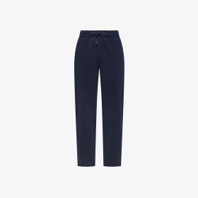 Navy blue stretch cotton drawstring trousers