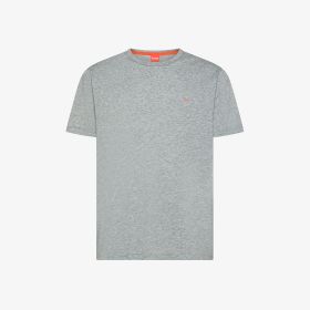 T-shirt girocollo in jersey di cotone grigio chiaro