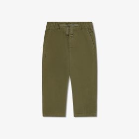 Pantaloni chino in cotone con coulisse militare scuro