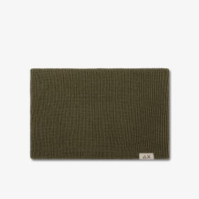 Dark military green wool blend neck warmer