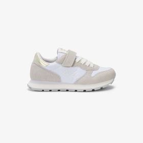 Sneaker Girl's Ally Gold Silver in suede e nylon bianco