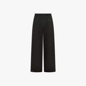 Black wide-leg heavy poplin trousers