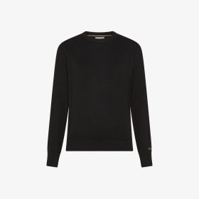 Maglia girocollo in lana e cotone nero