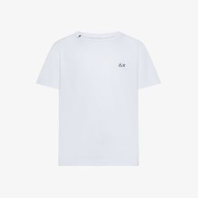 T-shirt girocollo in jersey di cotone bianco