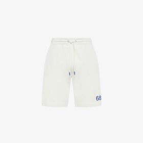 Off white cotton fleece Bermuda shorts