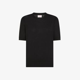 T-shirt girocollo in maglia nero