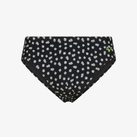 Black/white printed nylon swim briefs