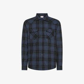 Camicia check in cotone navy blue