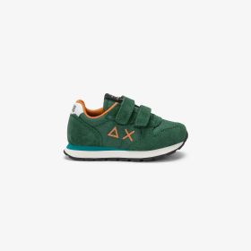 Sneaker Baby Boy's Tom Solid in nylon e suede verde scuro