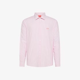 Pink/white striped cotton shirt