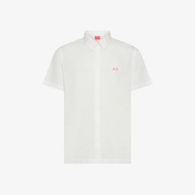 Camicia in lino e cotone bianco panna