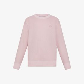Maglia in piquet di cotone rosa porcellana