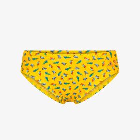 Yellow printed nylon swim briefs