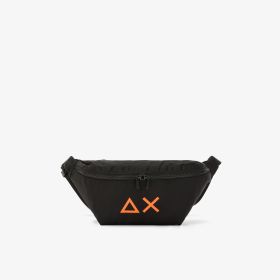 Marsupio in nylon con logo nero