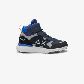 Navy blue Kid Boy's Niki 2.0 Winter strap and lace-up closure sneaker