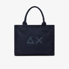 Shopping bag Cali grande in tela di cotone blu navy