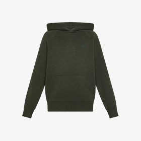 Maglia in lana e cashmere con cappuccio militare scuro