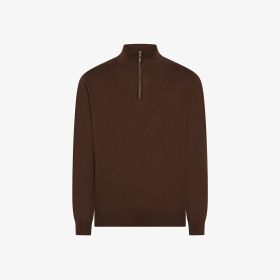 Maglia in cotone e lana con zip testa di moro