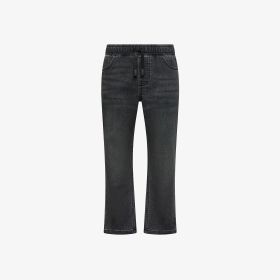 Pantaloni jogging in denim di cotone stone