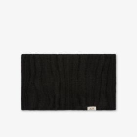 Black wool blend neck warmer