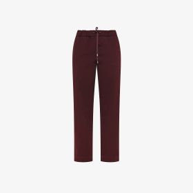 Pantaloni in gabardina di cotone viola prugna