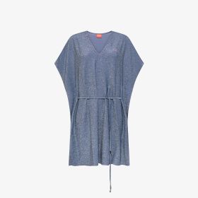 Caftano in lurex blu avio