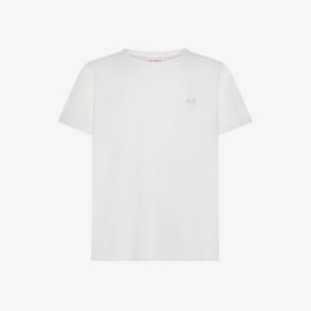 Off white cotton T-shirt with SUN68 logo