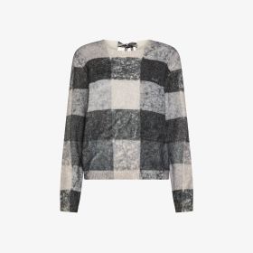 Black checked wool and alpaca jumper