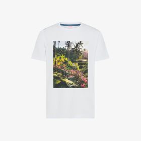 White printed cotton jersey T-shirt