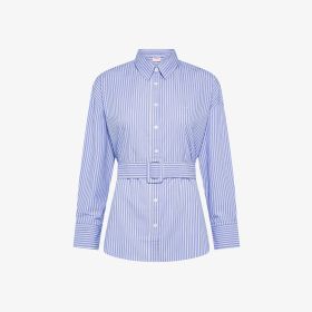 Light blue/off white striped cotton shirt