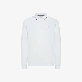 Polo small stripes on collar l/s