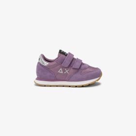 Sneaker Baby Girl's Ally Gold Silver con cinturini malva