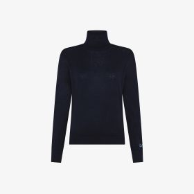 Maglia dolcevita in filato di misto lana navy blue