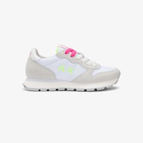 Sneaker Ally Solid in suede e nylon bianco/fucsia fluo