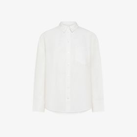 Off white oversized linen blend shirt