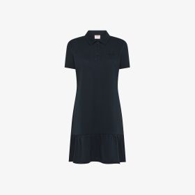 Navy blue cotton piqué polo dress