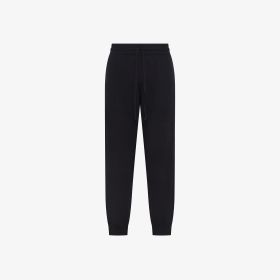 Pantaloni jogging in lana e cashmere navy blue