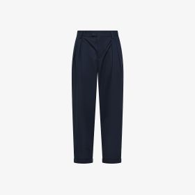 Pantaloni in heavy popeline blu navy