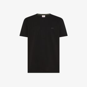 Black cotton piqué t-shirt