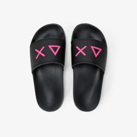 Black PU slides