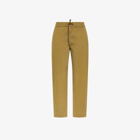 Pantaloni in gabardina di cotone beige scuro